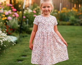 Kleid Mädchen mit verschiedenen Motiven, Jerseykleid Sommer, Geburtstagskleid Größe 86, 92 , 98, 104, 110, 116, 122, 128, 134, 140, 146,152