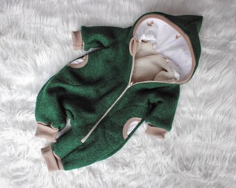 Lilakind Baby Wollwalk Overall – Kuscheliger Einteiler Mit Kapuze, Made In Germany