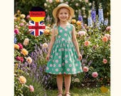 Schnittmuster Mädchenkleid Juli Gr. 104-146 | Sommerkleid mit V-Ausschnitt | Jerseykleid nähen | Deutsch/Englisch & Anfängerfreundlich | PDF