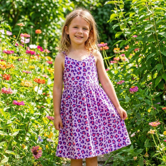 jersey summer dress pattern Sewing for a Girl's With a V-neck, Straps, and Gathered Skirt; Dress Pattern in Fabric, Sizes 104, 110, 116, 122, 128, 134, 140, 146 SOLTERA