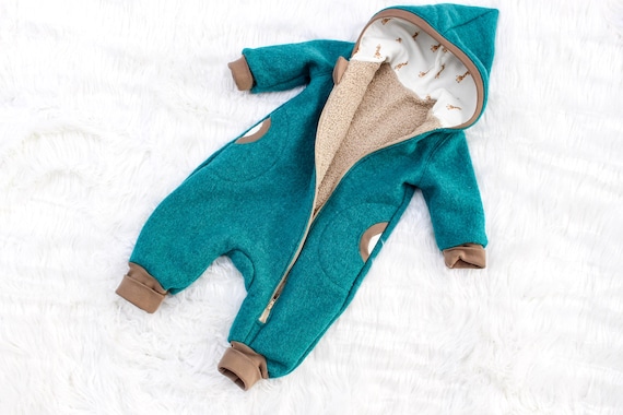 Wollwalk Overall für Babys und Kinder, Walkanzug Baby Winter