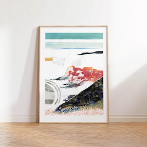 Drie kliffen | A3-topdruk | A3 | Landschapsprint | Welsh landschap | inkten | eigentijds | door Kelpi Studio