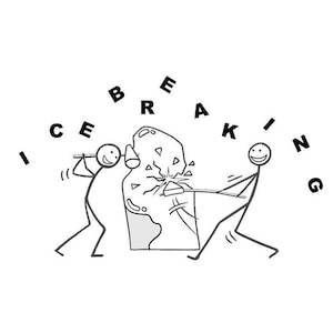 Ilustracja i obraz rysowanej ręcznie kreskówki „Łamiące lody” w programie PowerPoint