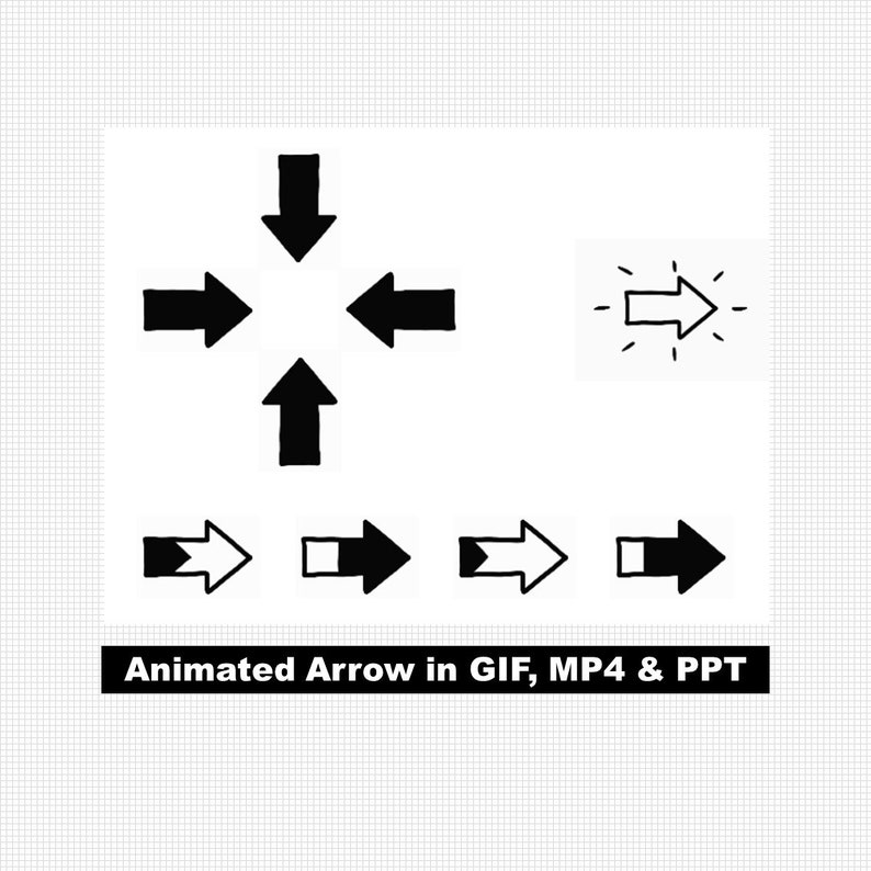 Animated Arrow Flashing, Blinking and Moving Fill Arrow in GIF and MP4