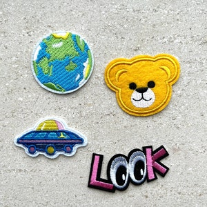 Iron on patches. Embroidered patches. DIY accessories. Sewing application. For hats, jackets, backpacks. Medium size patches.