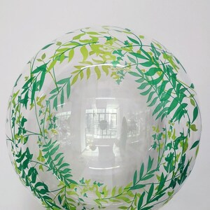 Leaf print bubble balloon. Green bubble balloon for birthdays and other special events.