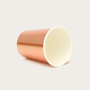 Set of 10. Disposale paper cups for parties, weddings, birthdays and other special events. Solid color rose gold paper cup.