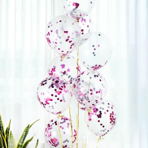 Ballons confettis : 10 décorations de fête en latex transparent