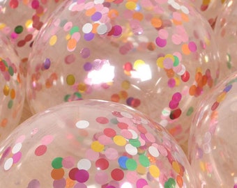 Decorative confetti balloons. Colorful confetti balloons. Balloons for birtday parties, weddings, bridal showers