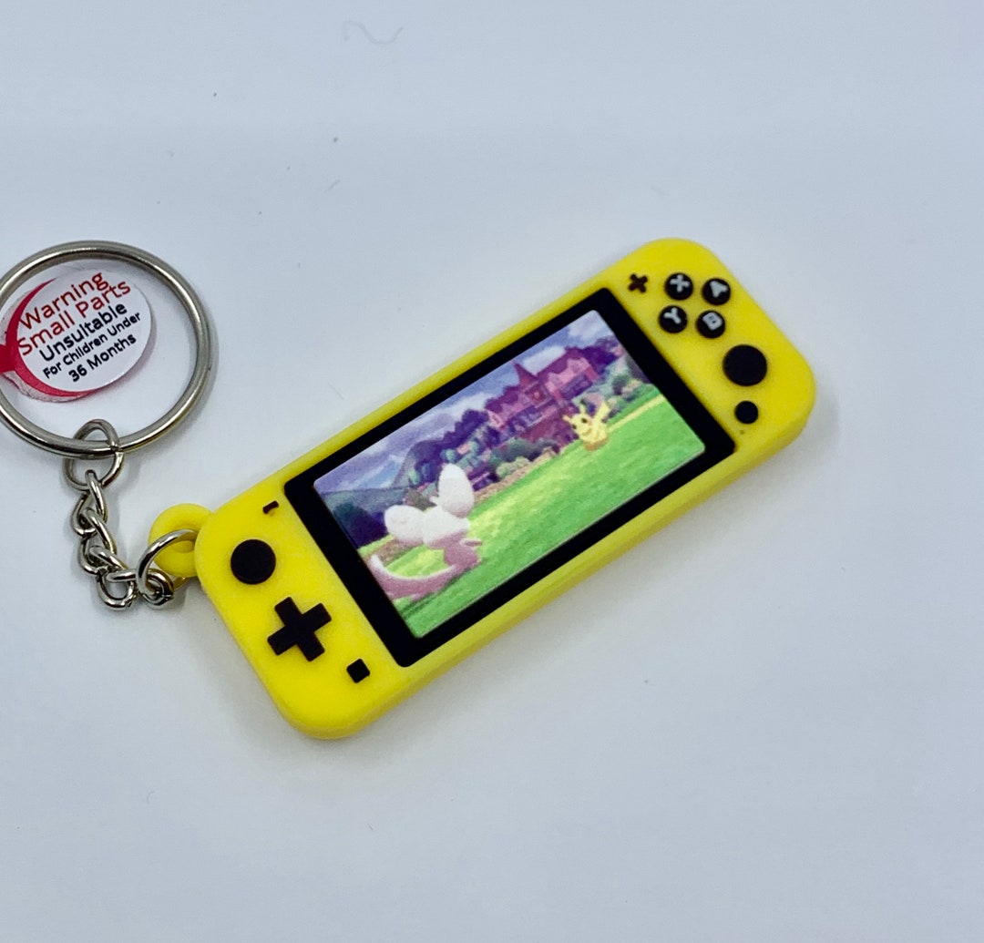 Pikachu Pokemon Handheld Game Console Keychain Yellow Etsy