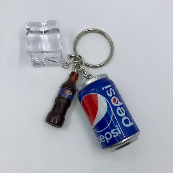 Blue Pepsi Key Chain Accessories Keyring with Charms