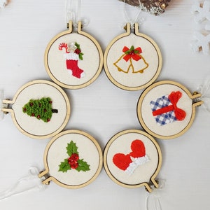 Mini Ornament Set, Lovely Little Hand-Embroidered Ornament, Personalized 2023 Christmas Gifts, Christmas Gift Ideas