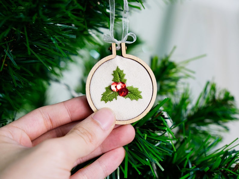 Mini Ornament Set, Lovely Little Handembroidered Ornament