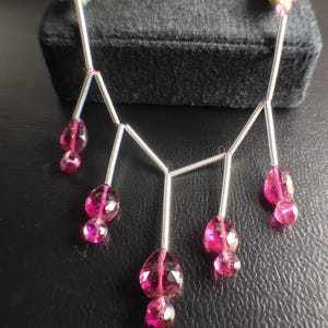 Pink Rubellite Tourmaline Faceted Pear Briolette Beads Necklace Genuine High Quality AAAA Gemstone Beutiful Colour Limited Stock Jewellery