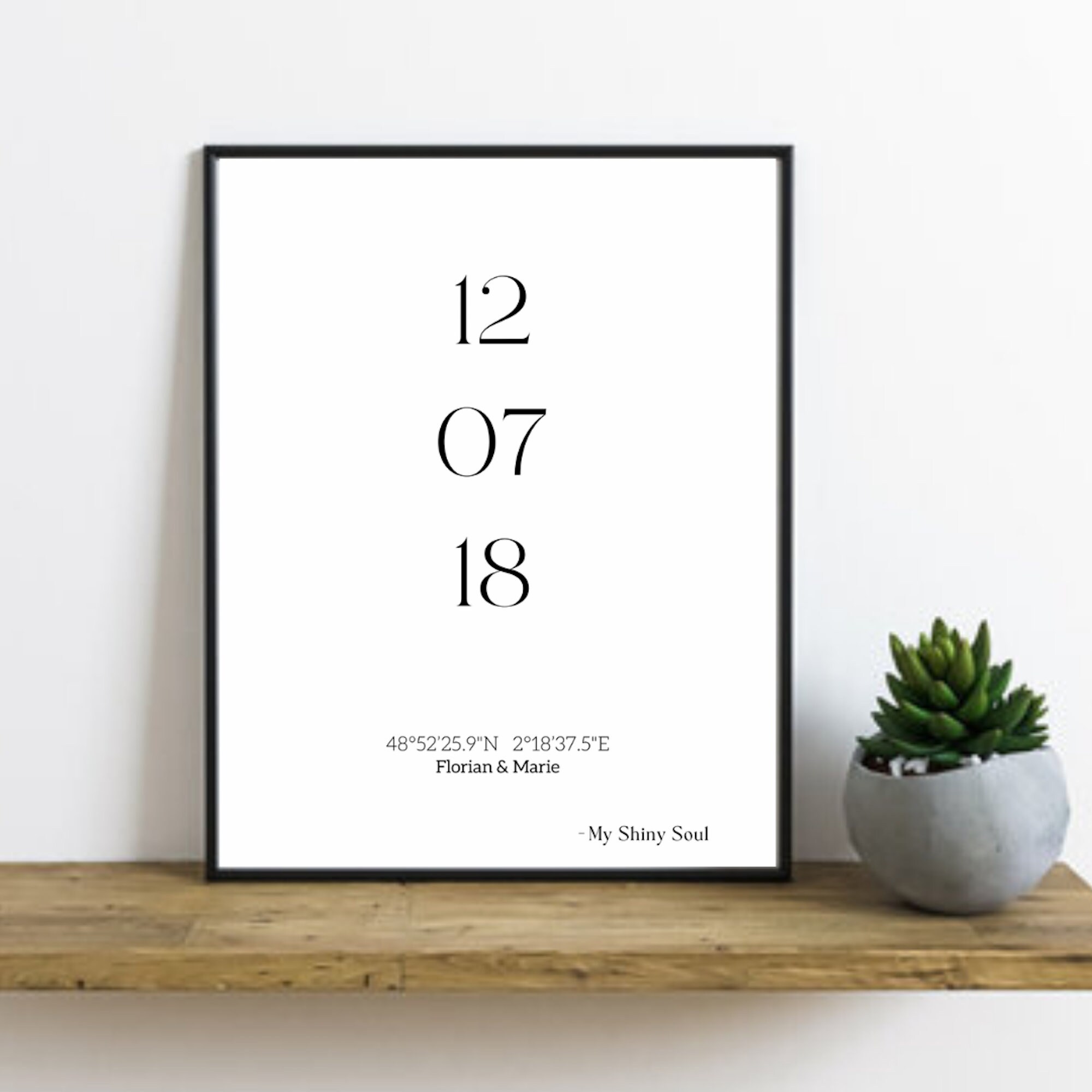 Affiche Couple Personnalisé L Poster Personnalisable avec Cadre Décoration Murale Cadre Photo Coordo