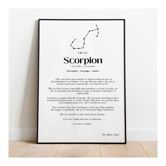 Affiche signe astrologique femme scorpion l Poster horoscope - Etsy France