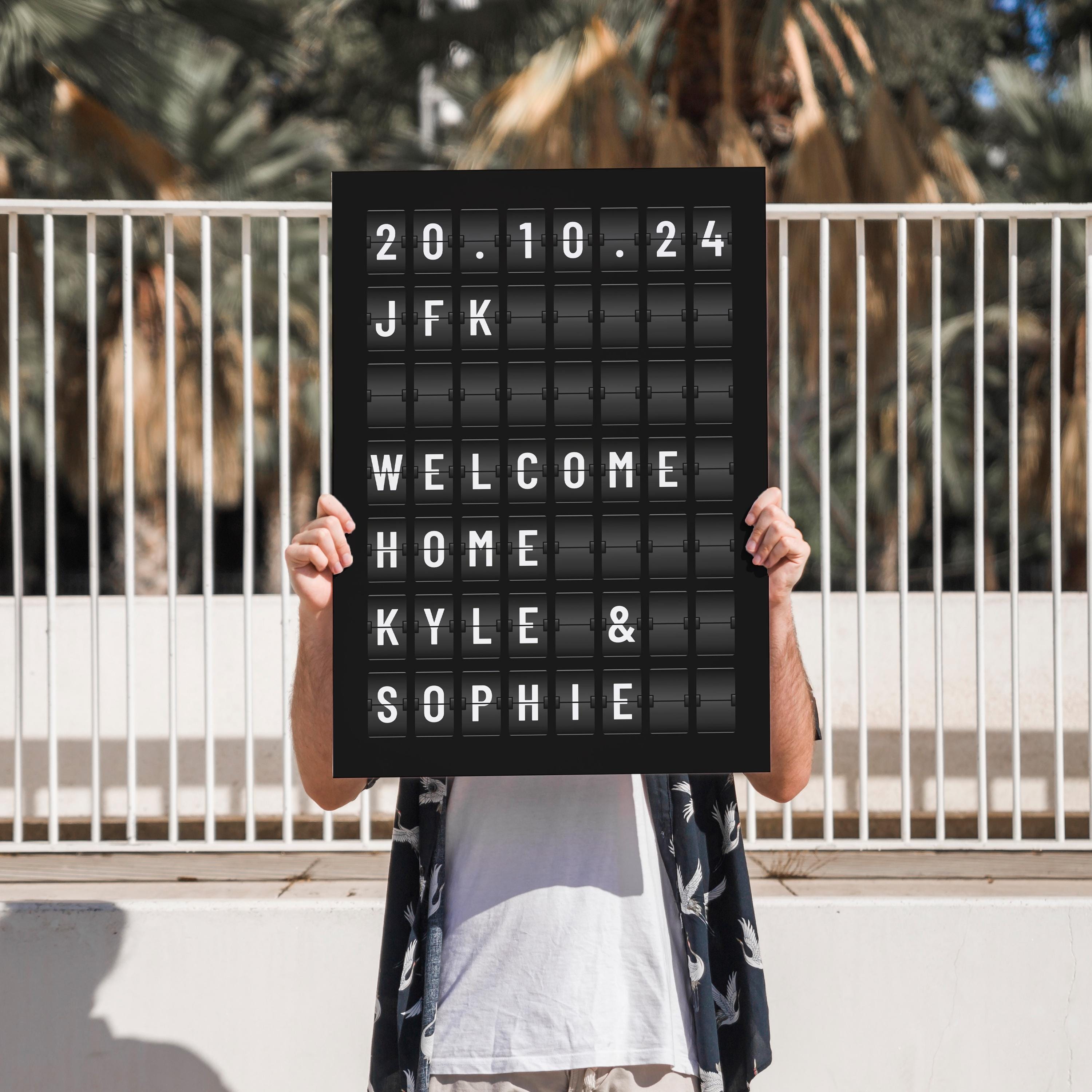 Welcome Sign | Airport Sign | Personalised Sign | Welcome Back Poster ...