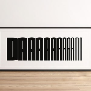 DAMN Poster | Wall Art | Printable Art | Typography Print