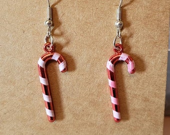 Candy Cane Christmas Earrings