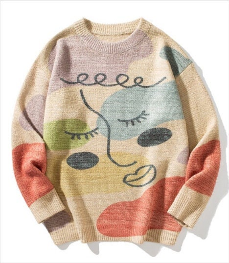 Abstract Sweater Men - Etsy