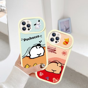 Cute cartoon phone case for iPhone with slip camera coverage