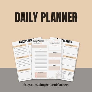 Cute daily planner, Adhd planner, Student planner, Printable Organizer, PDF Fillable, PDF Editable, Digital Planner, Adhd to do list