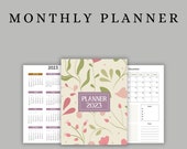 Noteshelf template, Notability template, Monthly planner PDF, Monthly planner page,Year at a glance, 2023 calendar,  Mini calendar,