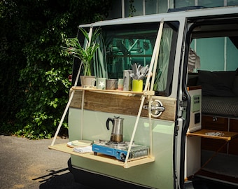 Bus shelf / hanging table / hanging shelf / outdoor kitchen / sideboard "CarLotte® L" for camping, VW Bus, Dukato, Campervan