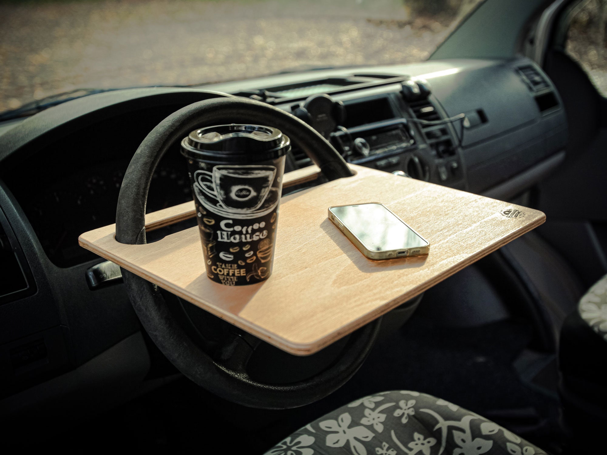 Lenkrad-Tisch, Ablage für VW-Bus und Ducato, Coffee Table oder