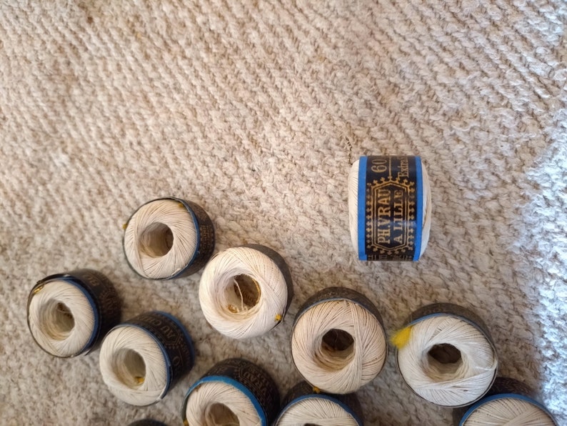 Spool of old linen thread, individually. Fil au Chinois Lille France image 5