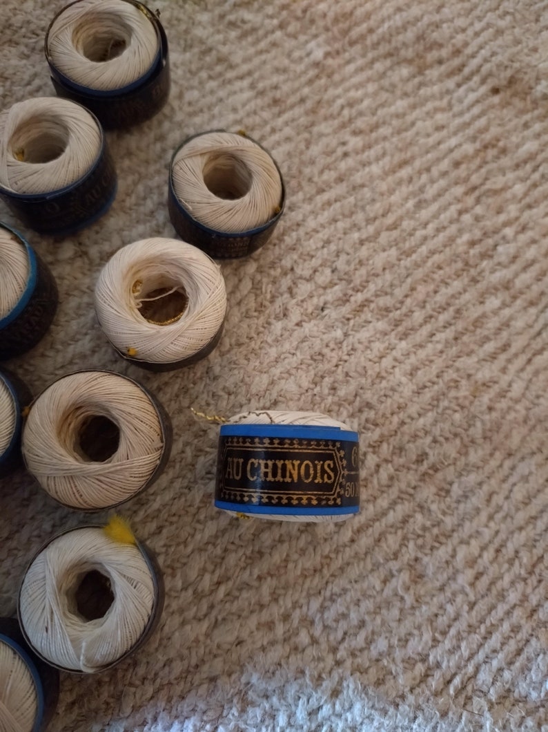 Spool of old linen thread, individually. Fil au Chinois Lille France image 4