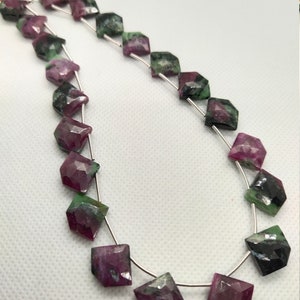 100% Natural, beautiful 21 Piece faceted ruby zoisite Fancy briolette, 12.5X15X5MM 13x15x5MM app, gemstone beads ruby, natural beads [B-88]