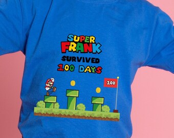 100 Days of School Shirt, 100th Day School Shirt,  100 Days Mario Shirt, 100th Day Mario Shirt, 100 Days of School, 100th Day of School