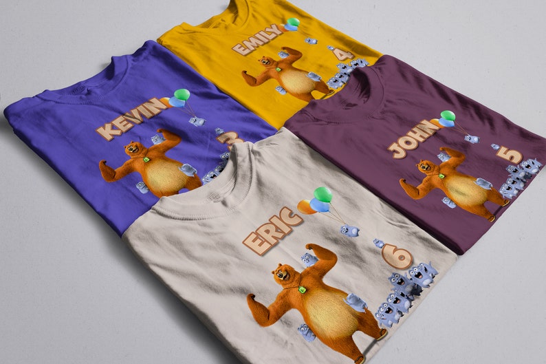 Bear Birthday Shirt, Grizzy Birthday Shirt, Grizzy and Lemmings Birthday Shirt, Lemmings Birthday Shirt, Grizzy Lemmings Birthday Shirt image 4