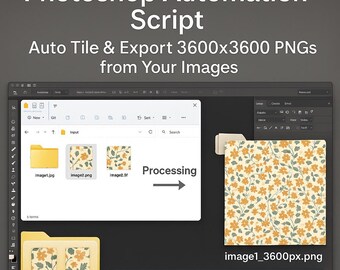 Seamless Pattern Resizer Script | Convert 1024x1024 to 12x12 Inches | Photoshop Script for Print-Ready Designs