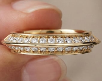 14k Gold Diamond Band, Anniversary Ring, Wedding Band