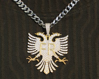 アルバニア産双頭鷲のメンズペンダント（925スターリングシルバー製