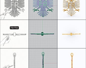 Custom Hip Hop Jewelry 3D CAD Design Service | 3D Mockup & Renders for Custom Pendants, Rings, and Chains | Digital File