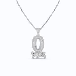 Colgante de hip-hop de bloque 0 en plata de ley 925, 2,78 TCW de diamantes cultivados en laboratorio de corte redondo, joyería hip-hop con acabado helado, colgante de rapero, regalo para él