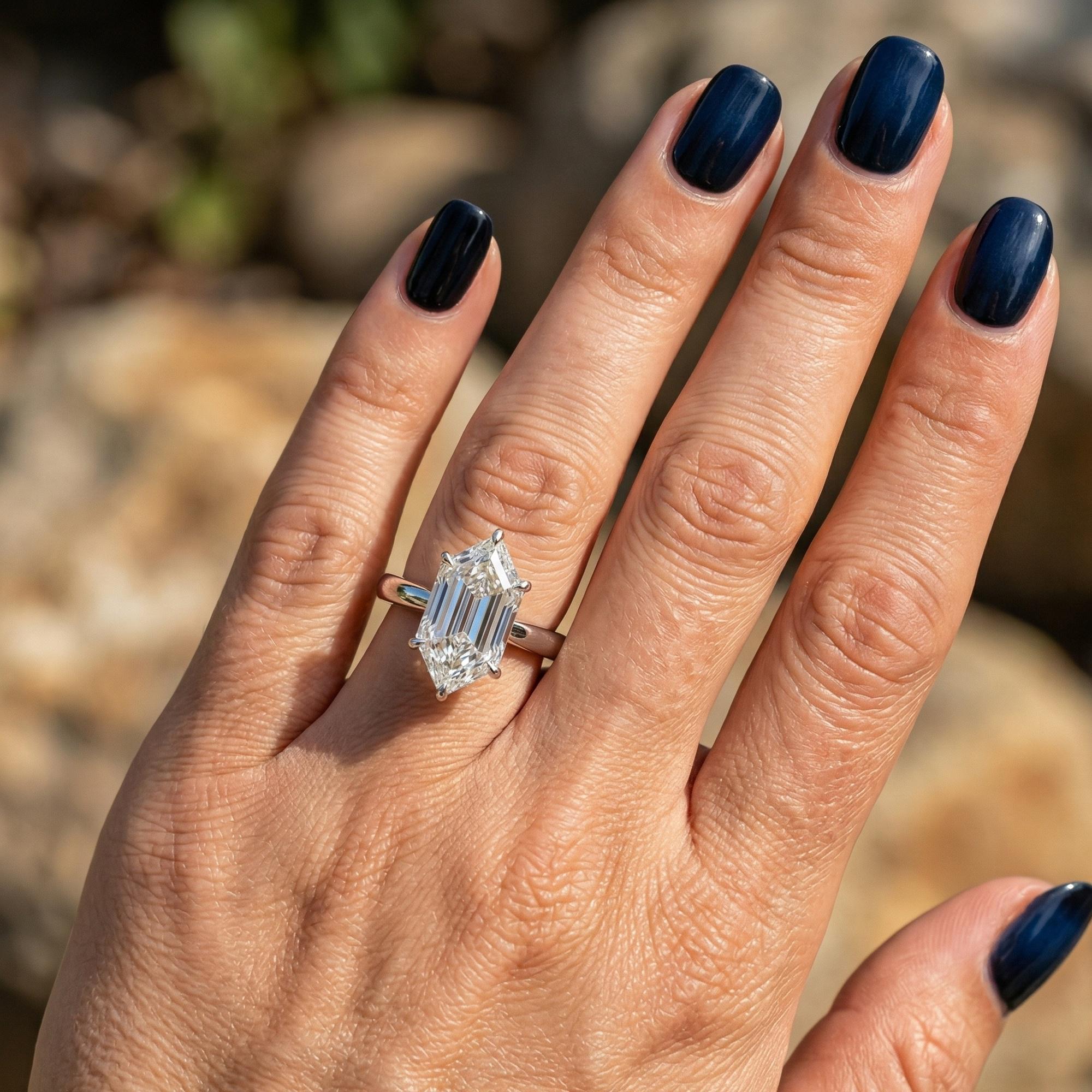 11.00ct Dutch Marquise Cut Lab Grown Diamond Solitaire Ring, 14K Solid ...
