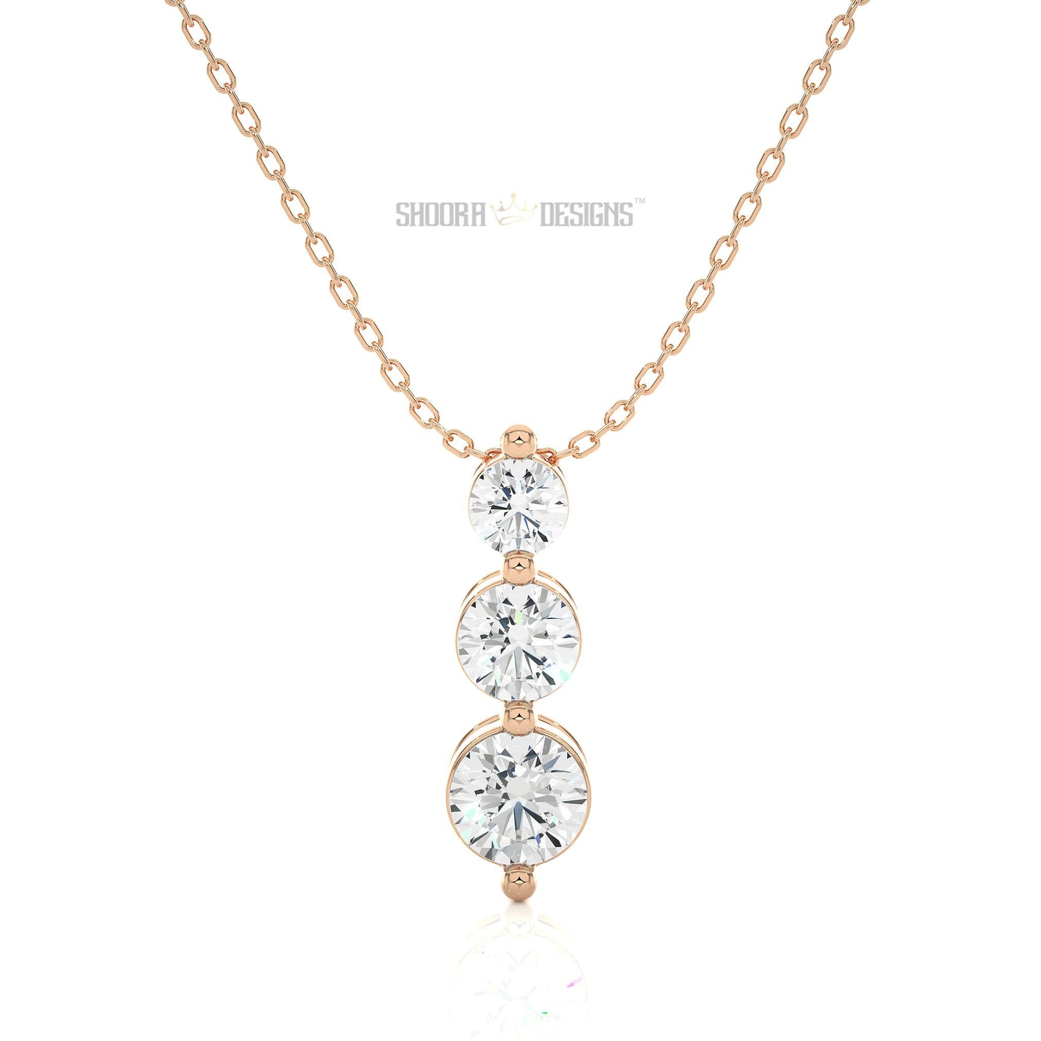 1/2 CT. T.W. Diamond Past Present Future® Necklace in 14K White Gold | Zales