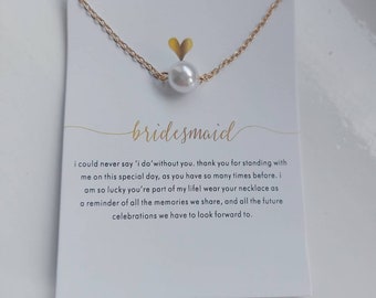 Gold/silver Pearl pendant necklace bridesmaid wedding gift special occasion maid of honour mother of the bride & groom.