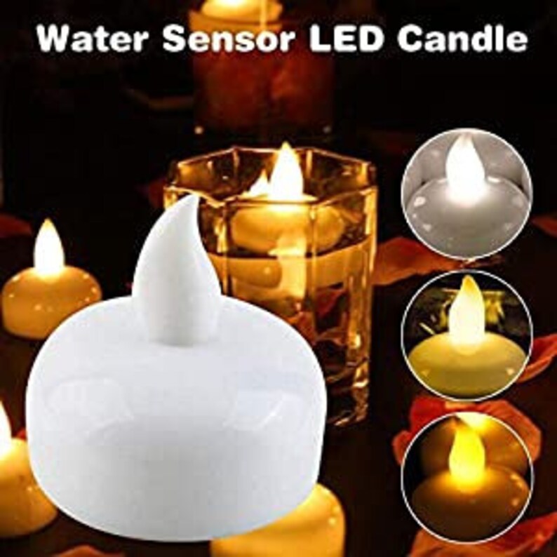 Artificial Water Floating LED Flickering Candles Lights Diya Etsy
