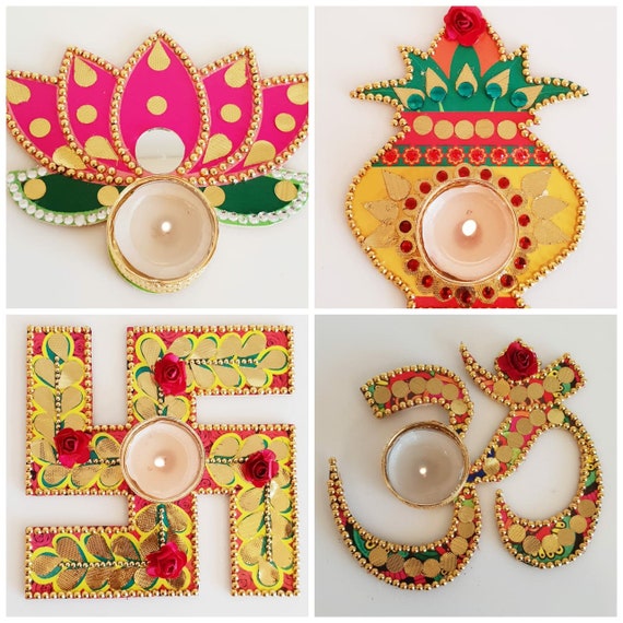 Floral Rangoli Mat Tealight Candle Holders Mat Temple Décor Etsy