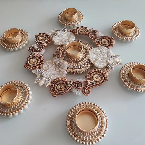 Floral Rangoli Mat Tealight Candle Holders Mat Temple Décor Etsy