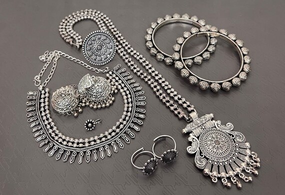 Oxidized cheap necklace set