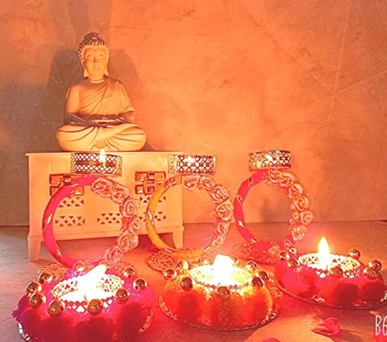 Floral Rangoli Mat Tealight Candle Holders Mat Temple Décor Etsy