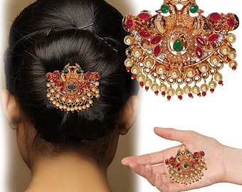 Indian Women Bridal Hair Accessories / Gajra Bun /hair - Etsy Australia Indian Women Bridal Hair Accessories / Gajra Bun /hair - Etsy Australia