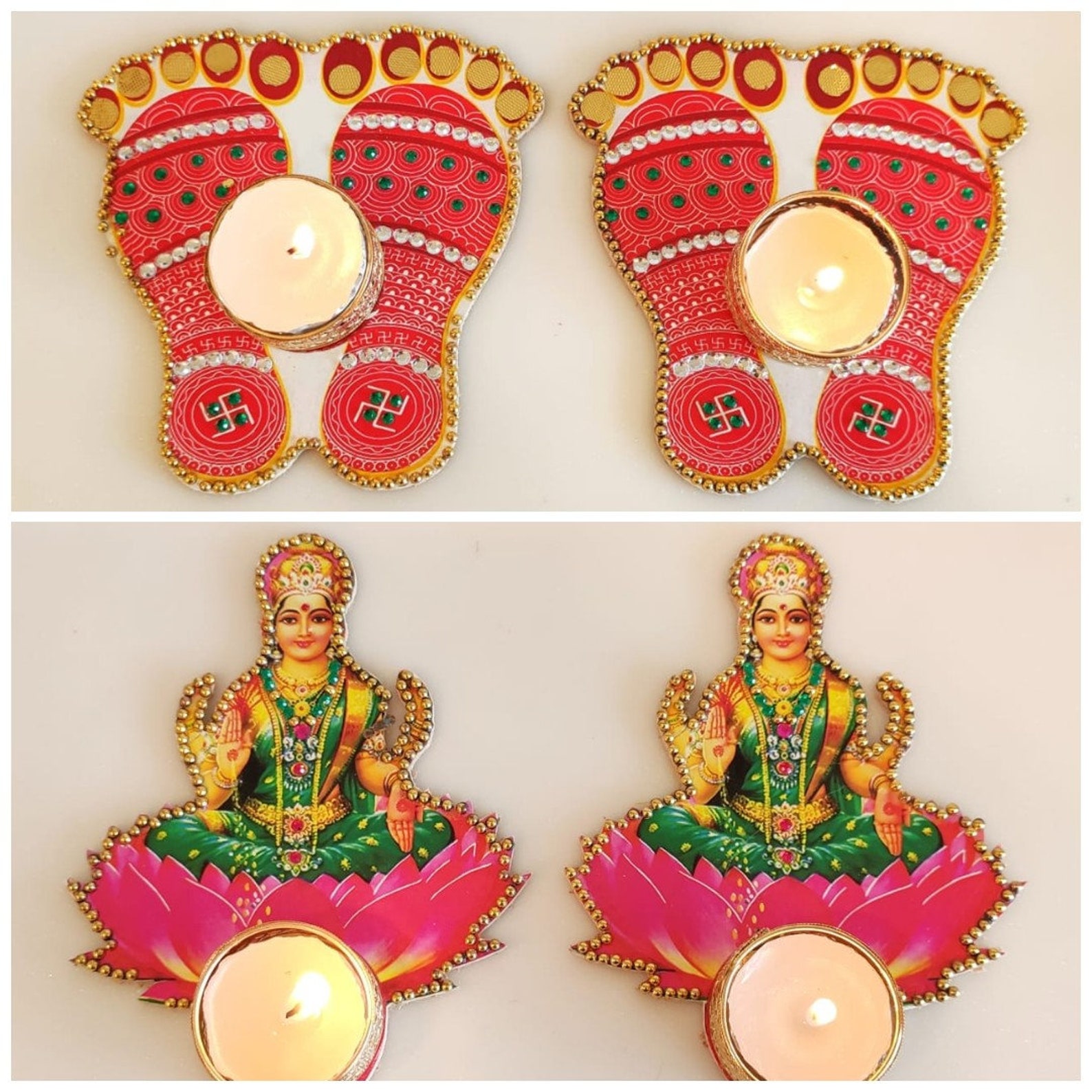 Floral Rangoli Mat Tealight Candle Holders Mat Temple Décor Etsy