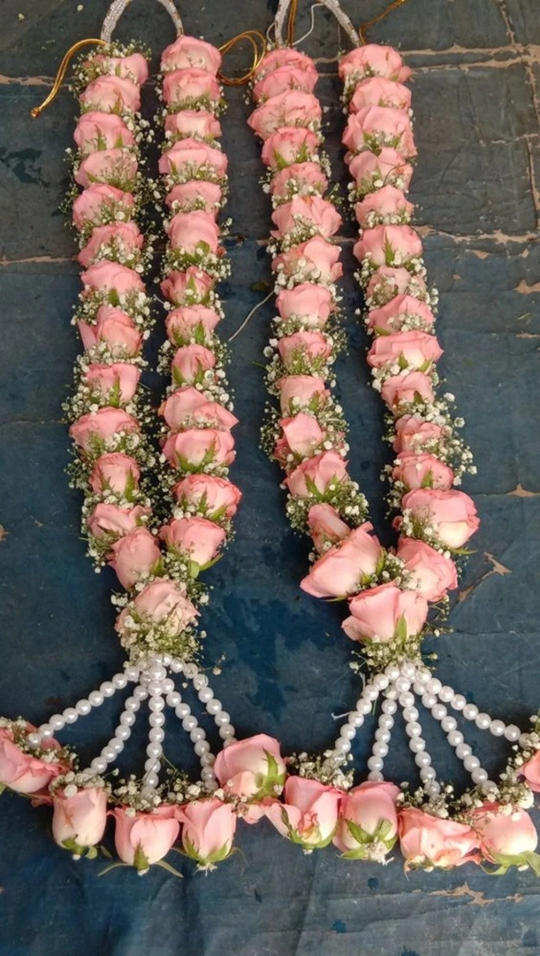 Pack of 2 Artificial Rose Jaimala ,puja Mala, Wedding Varmala, Fabric